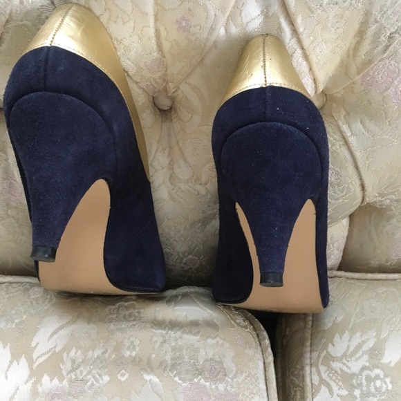 Vintage Johansen Navy Blue Suede Leather 7.5 M - Picture 6 of 8